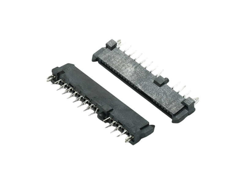 SATA 7+15P 双排母座 无隔板带中柱 DIP